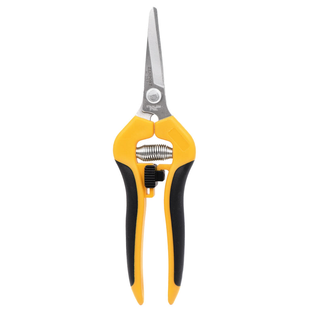 Zenport H357 Comfi-Grip Harvest Shear, Curved Blade, 2 Inch Stainless Steel Blades, Black/Yellow