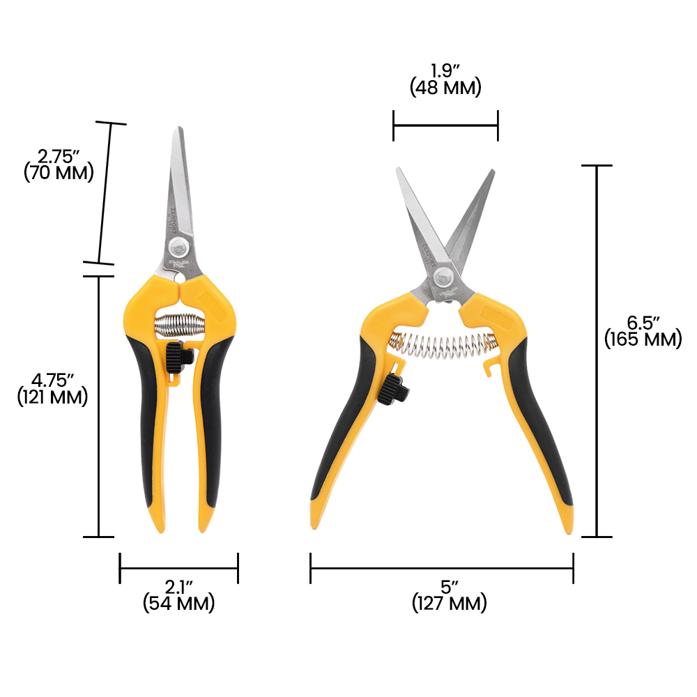 Zenport H357 Comfi-Grip Harvest Shear, Curved Blade, 2 Inch Stainless Steel Blades, Black/Yellow