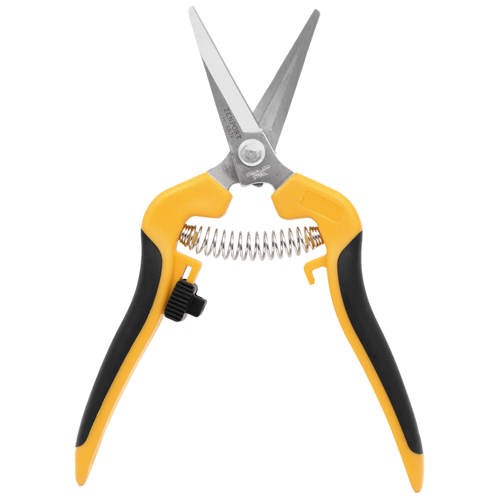 Zenport H357F Comfi-Grip Harvest Shear, Straight Blade, 2 Inch Stainless Steel Blades, Black/Yellow
