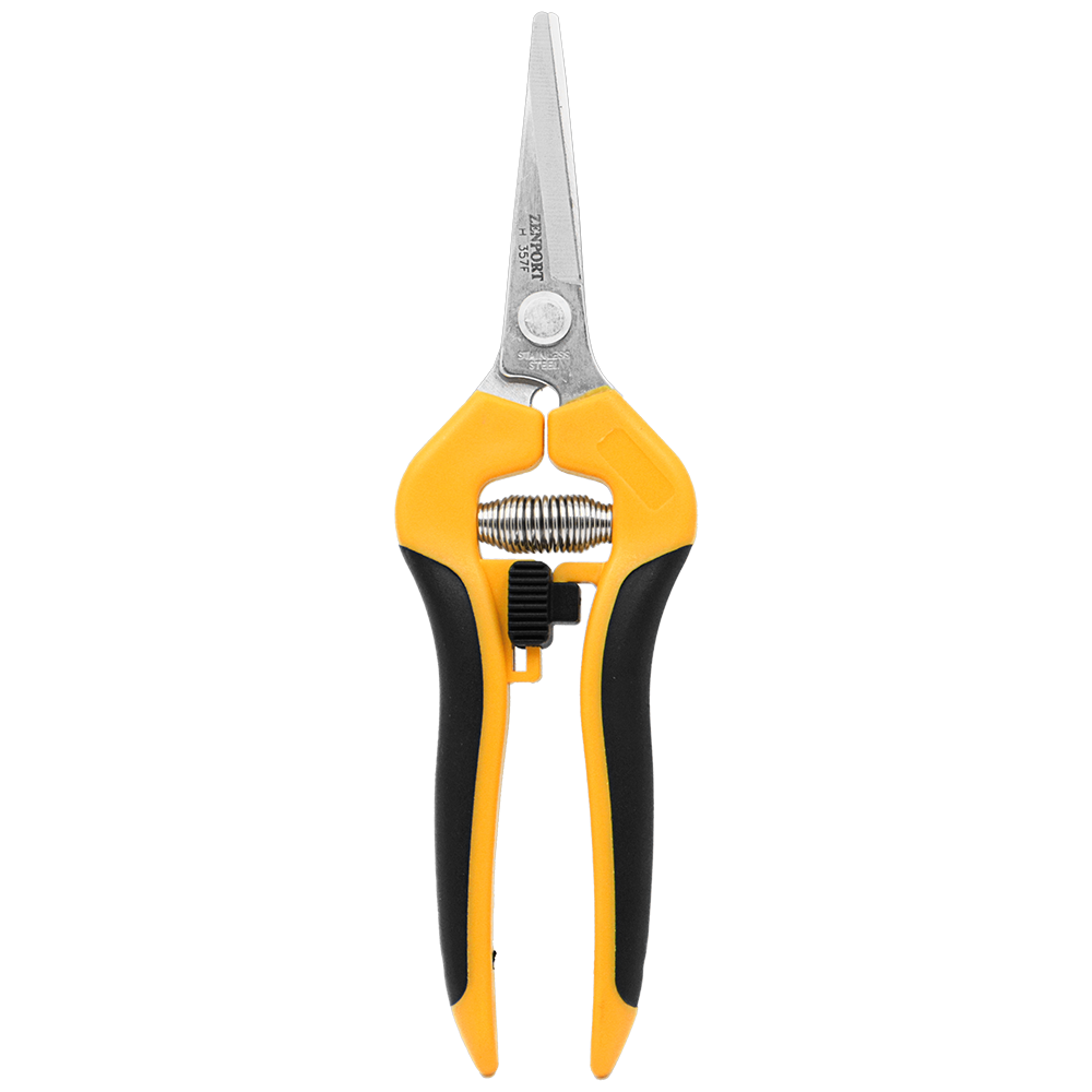 Zenport H357F Comfi-Grip Harvest Shear, Straight Blade, 2 Inch Stainless Steel Blades, Black/Yellow
