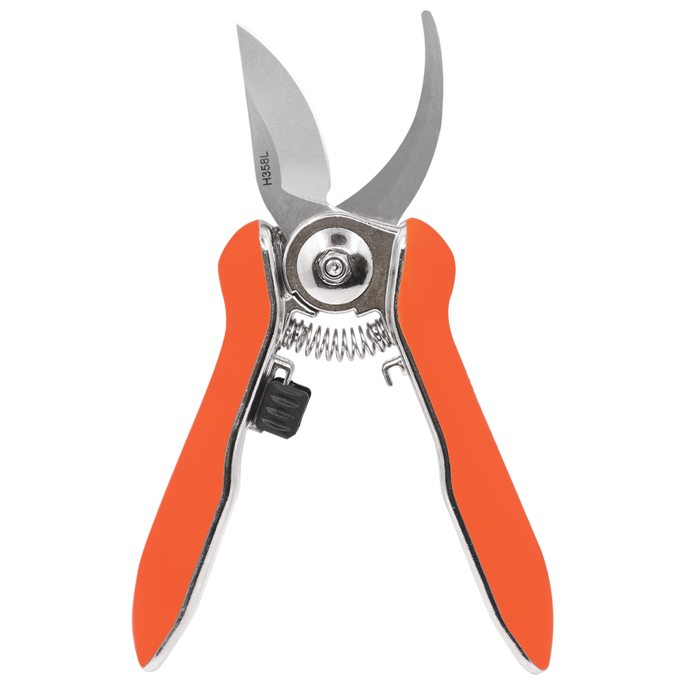 Zenport H358L Curved Blade Micro Trimmer Bypass Shear, 6.5-Inch, 2 Inch Blades, Orange