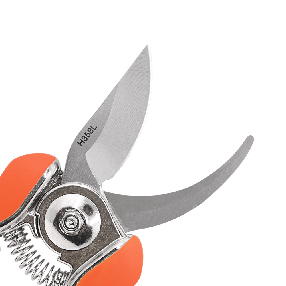 Zenport H358L Curved Blade Micro Trimmer Bypass Shear, 6.5-Inch, 2 Inch Blades, Orange