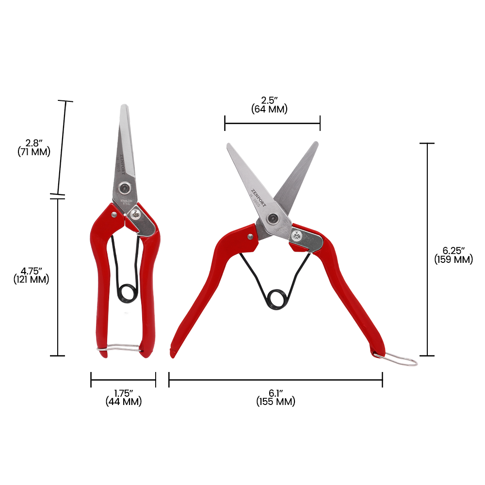 Zenport H360S Heavy Duty Thinning Shear, Blade, 2 Inch Stainless Steel Blades, Red