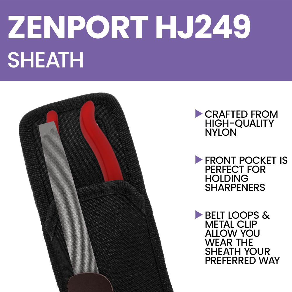 Bolsa de herramientas universal Zenport HJ249 con bolsillo para afilador, color negro