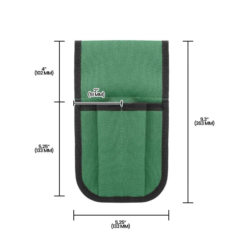 Zenport HJ253 Dual Pocket Pruner Sheath Pouch with Belt Loop, Green