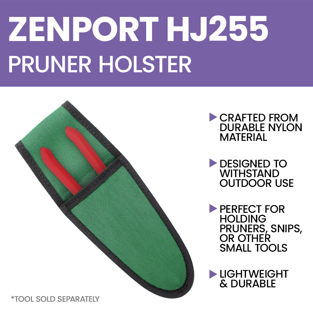 Zenport HJ255 Single Pocket Pouch Pruner Holster with Belt Loop, Green