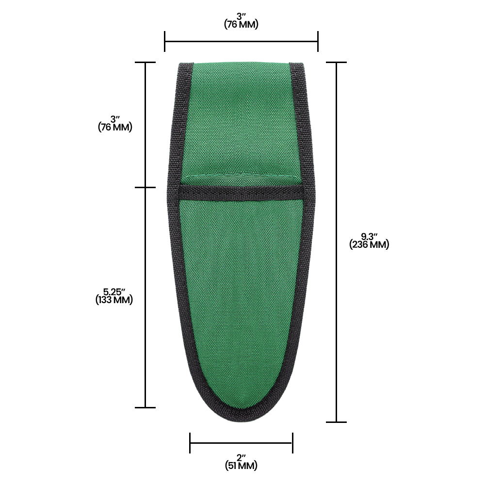 Zenport HJ255 Single Pocket Pouch Pruner Holster with Belt Loop, Green