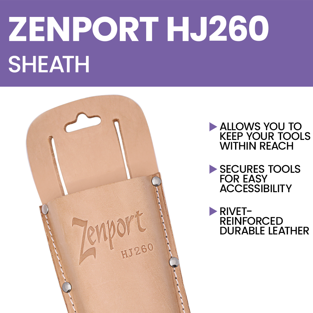Zenport HJ260 Holster, Leather Pruner Sheath with Belt Loop, Beige