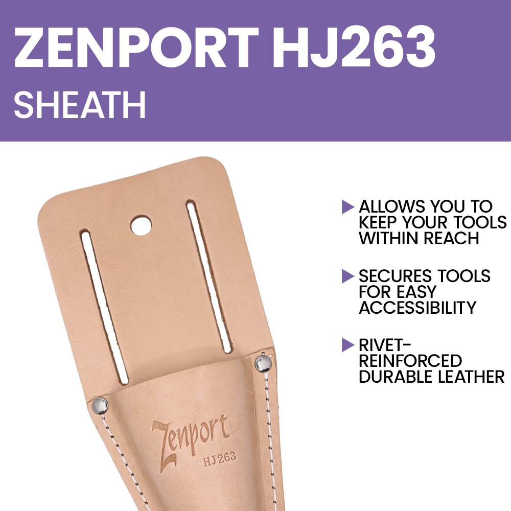 Zenport HJ263 Leather Pruner Sheath with Belt Loop, Beige