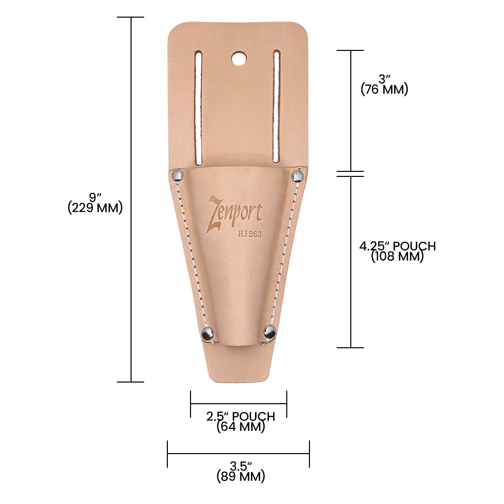 Zenport HJ263 Leather Pruner Sheath with Belt Loop, Beige
