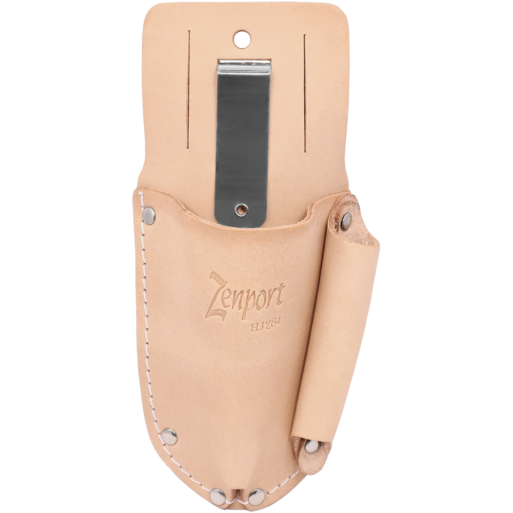 Zenport HJ264 Leather Pruner Sheath w/ Sharpener Pocket, Beige