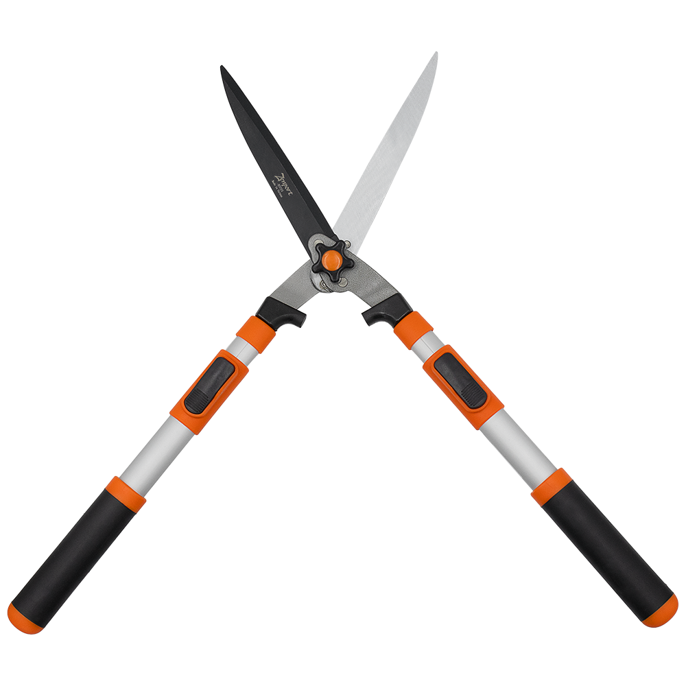 Zenport HS723 Telescopic Hedge Shear, 8.75 Inch High Carbon Steel Blades, Silver