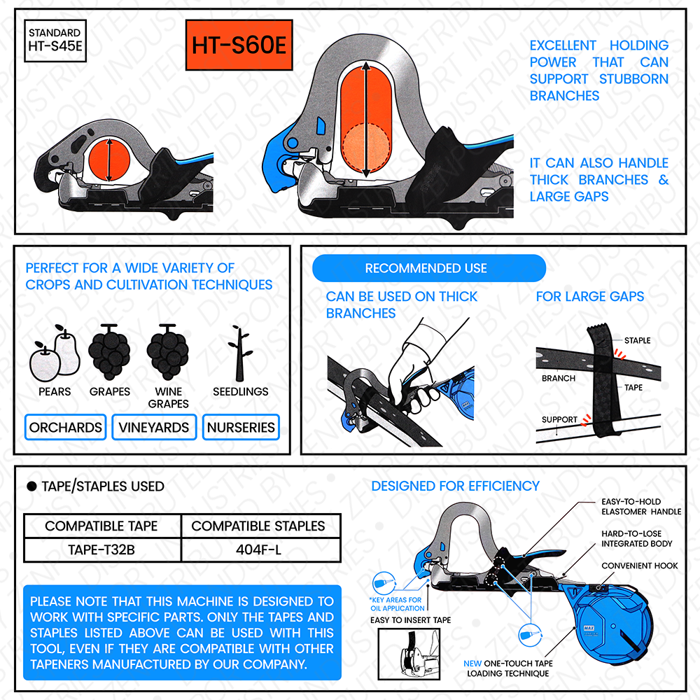 MAX HT-S60E Extra Wide Strong Bind Tapener Tying Tool