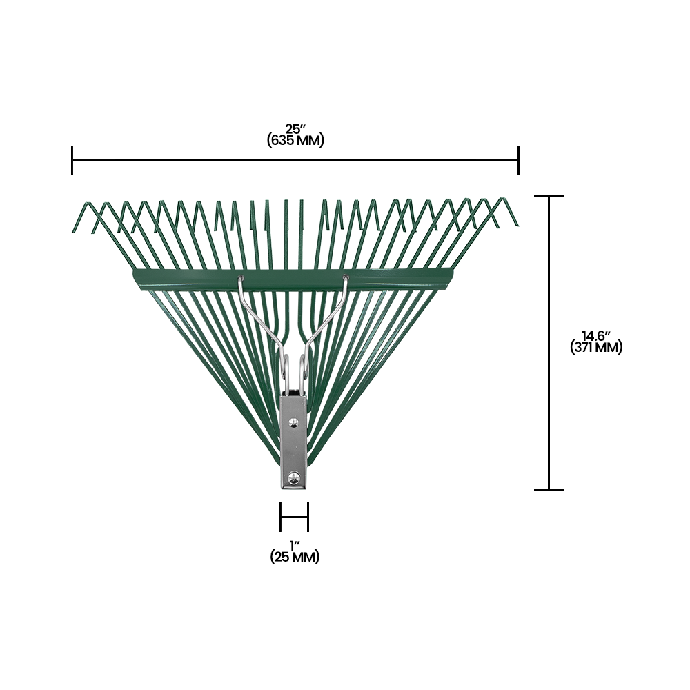 Zenport J2424 Leaf Rake with Deluxe Spring, 24-Tine, Rake Head Only, Green