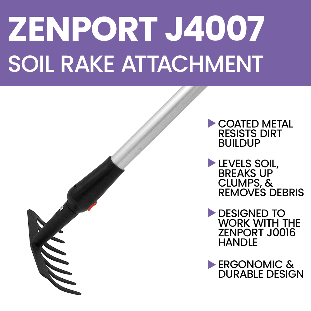 Zenport J4007 Cultivator and Rake Garden Multi Tool