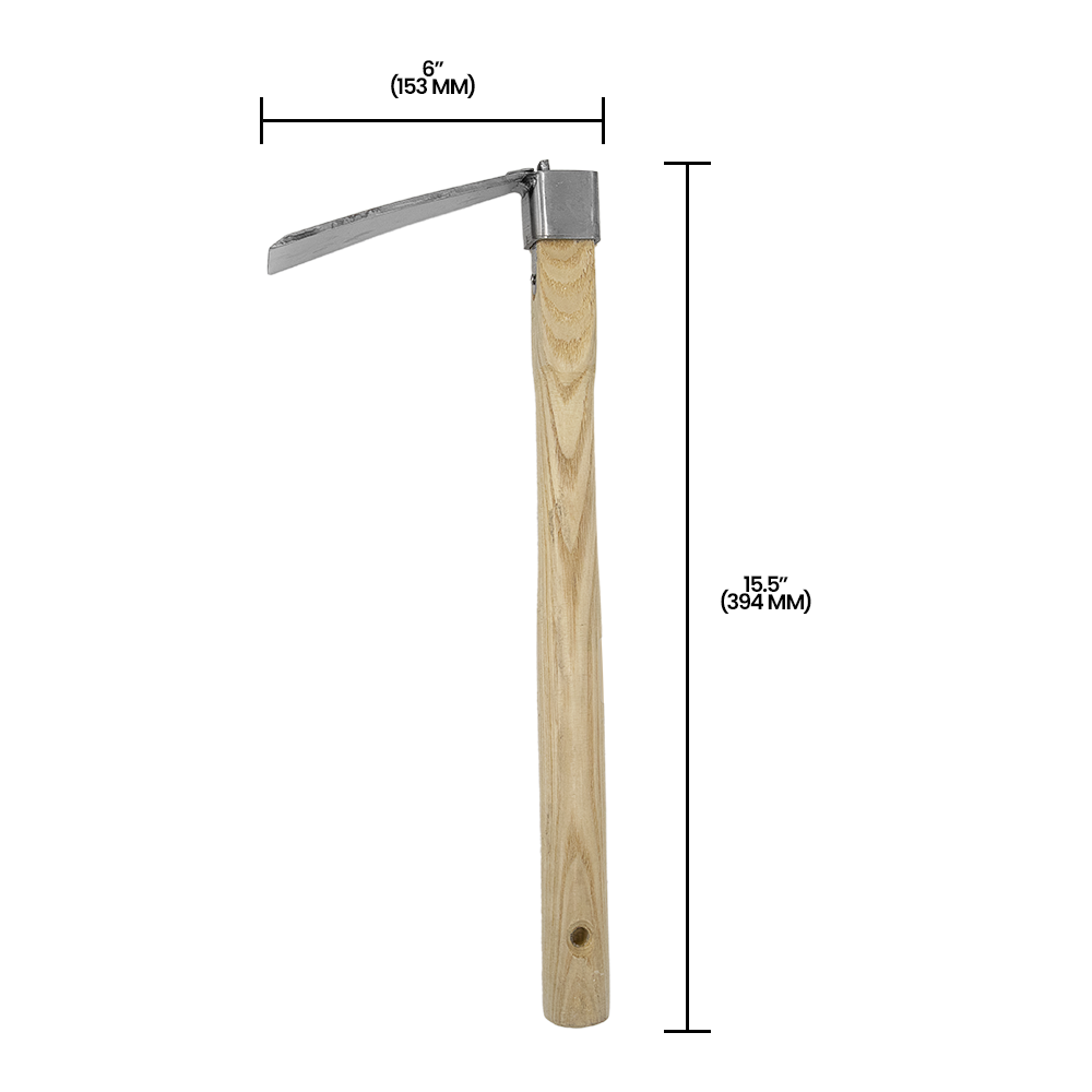Zenport J6-02 Hoe, 15-Inch Handle, 5 Inch Stainless Steel Blades, Beige