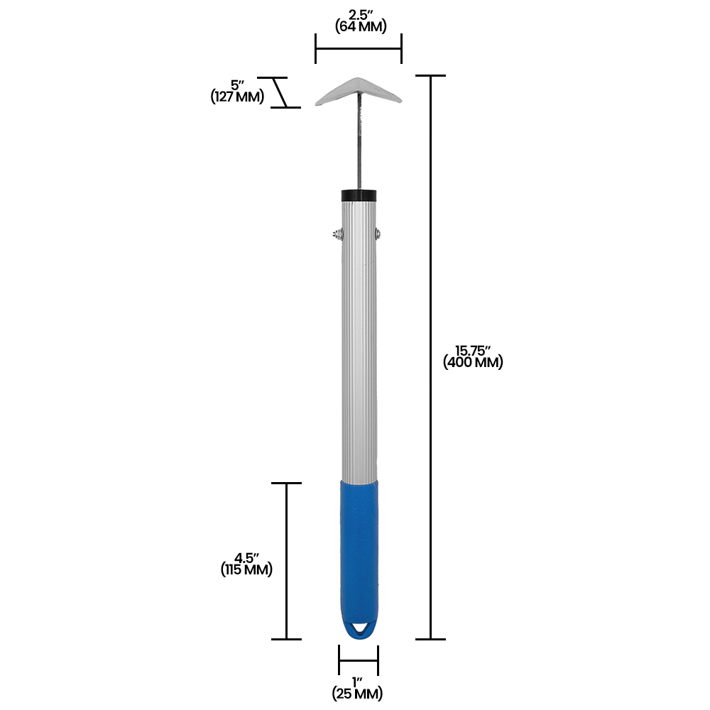 Zenport JZ0009 Handheld Triangle Hoe, Blue/Silver