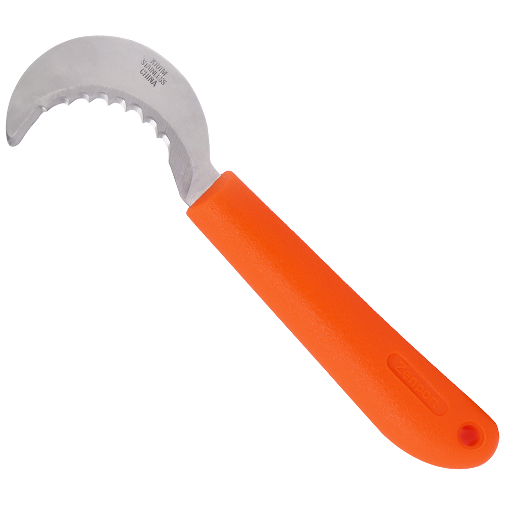 Zenport K101M Mini Harvest Utility Hook Knife, Grape and Melon, 2.5 Inch Stainless Steel Blade, Orange