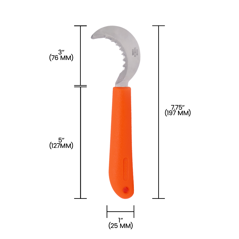 Zenport K101M Mini Harvest Utility Hook Knife, Grape and Melon, 2.5 Inch Stainless Steel Blade, Orange