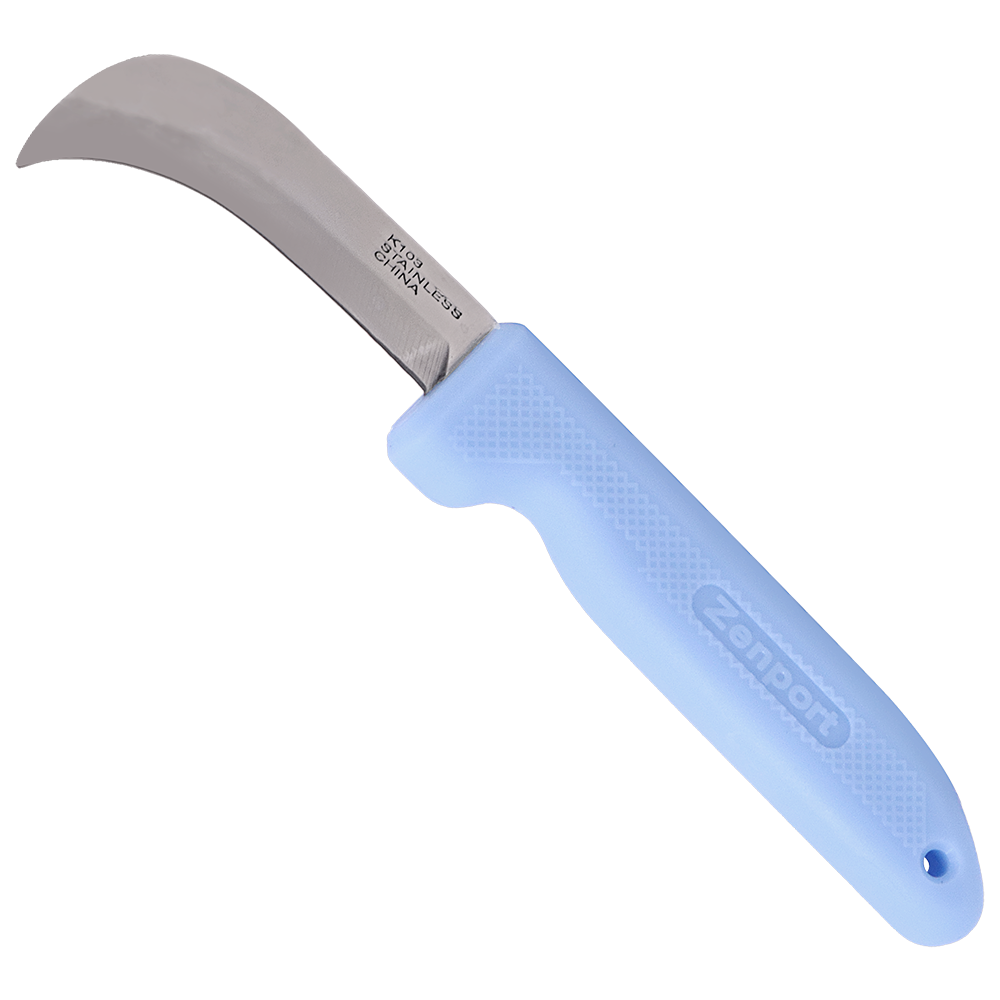 Zenport K103-B Harvest Utility Knife, 3 Inch Stainless Steel Blade, Blue