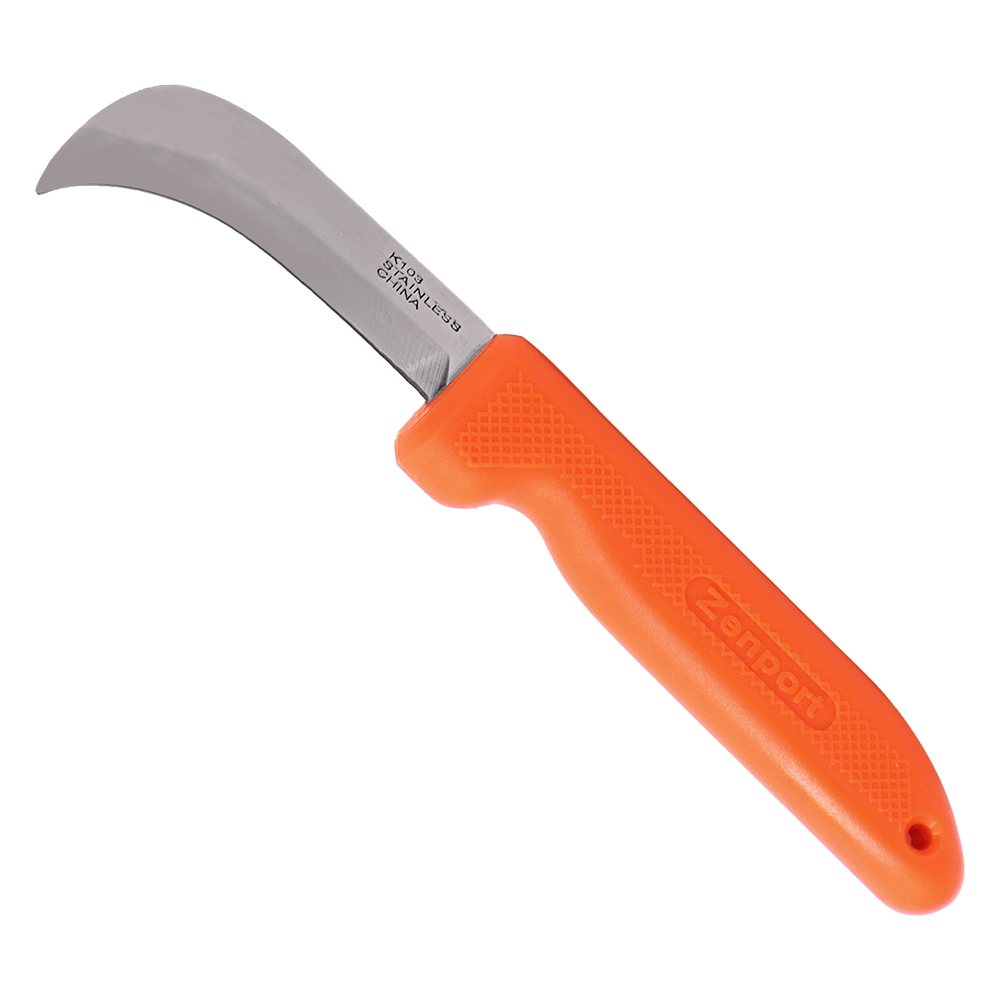 Zenport K103-O Harvest Utility Knife, 3 Inch Stainless Steel Blade, Orange