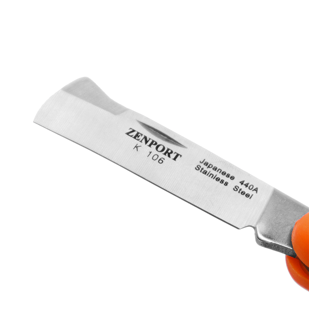 Zenport K106 Budding and Grafting Folding Knife, 2.25 Inch Stainless Steel Blade, Orange