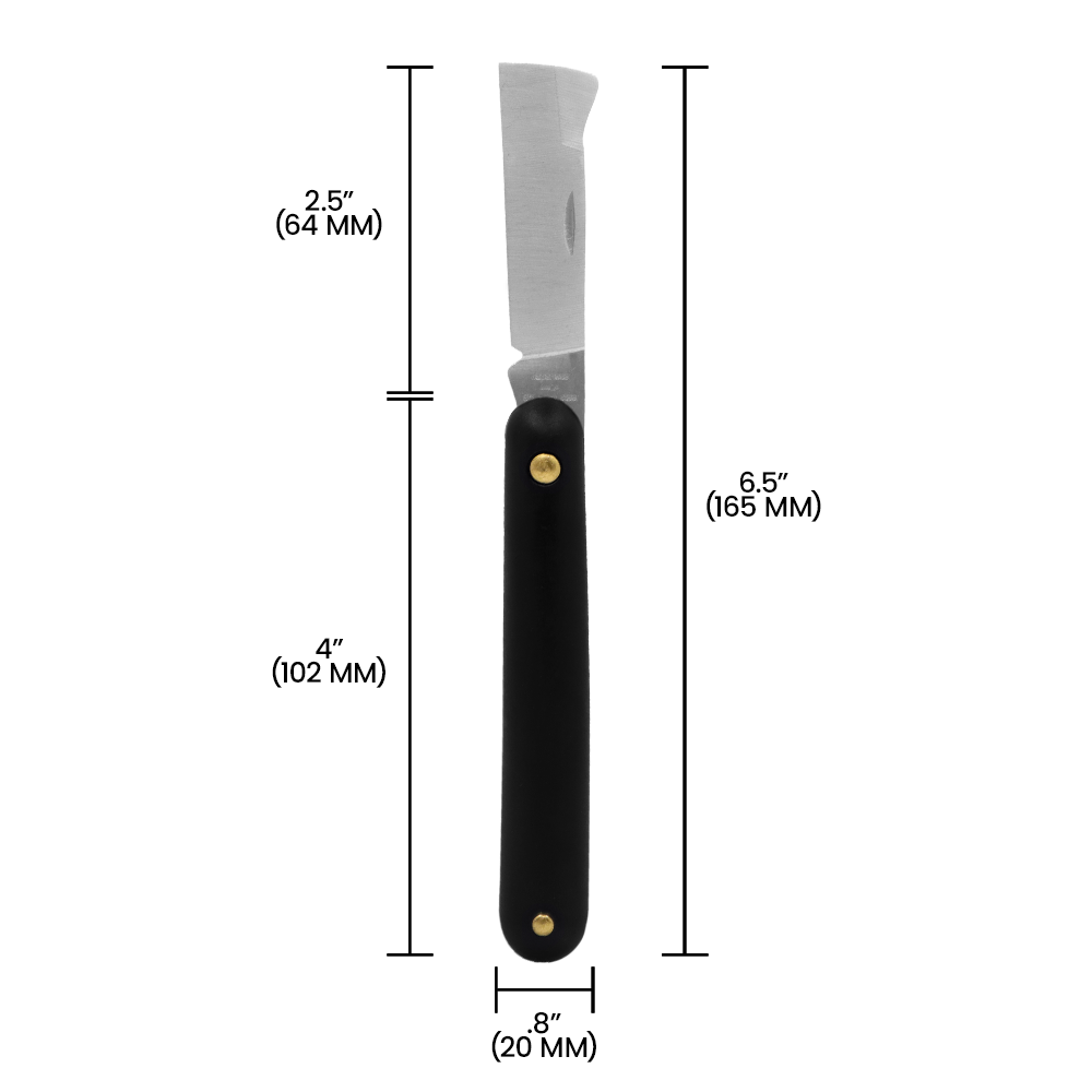 Zenport K106F Grafting and Budding Folding Knife, 2.25 Inch Stainless Steel Blade, Black