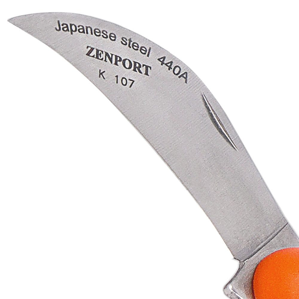 Cuchillo de horticultura plegable Zenport K107, hoja de acero inoxidable de 3,5 pulgadas, color naranja