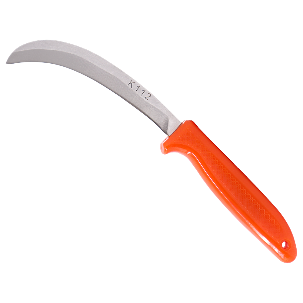 Cuchillo para plátano Zenport K112, curvo, hoja de acero inoxidable de 5 pulgadas, color naranja