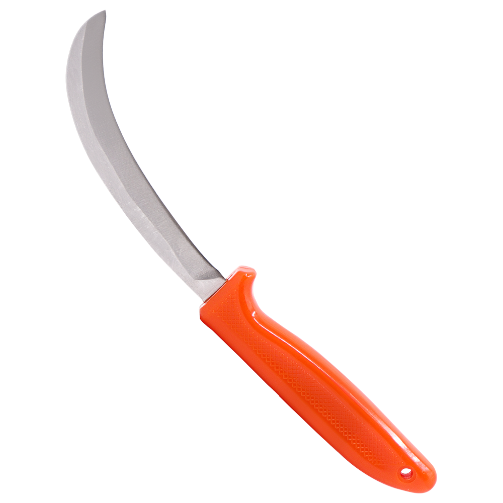 Cuchillo para plátano Zenport K112, curvo, hoja de acero inoxidable de 5 pulgadas, color naranja