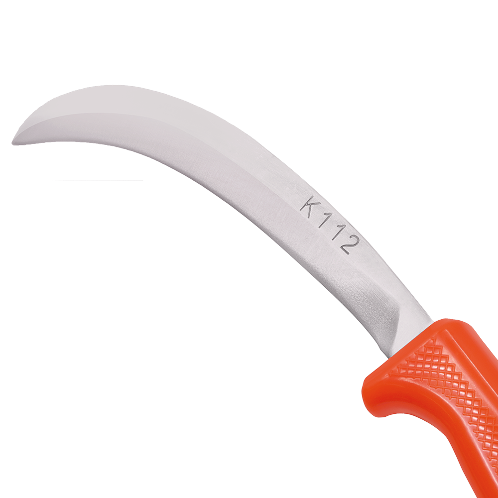 Cuchillo para plátano Zenport K112, curvo, hoja de acero inoxidable de 5 pulgadas, color naranja