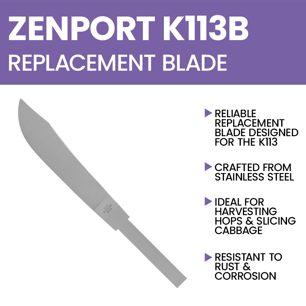 Zenport K113B Butcher Knife Blade Only, 6.75 Inch Stainless Steel Blade, Silver