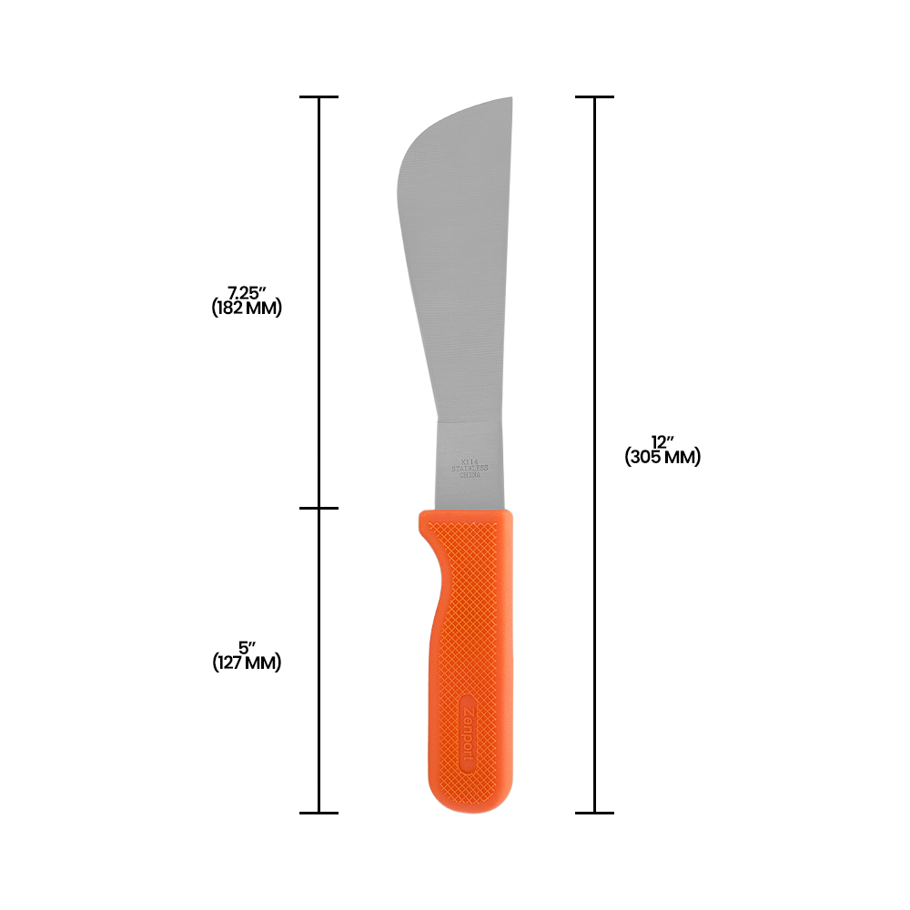 Cuchillo de cosecha Zenport K114, hoja de acero inoxidable de 7,25 pulgadas, color naranja