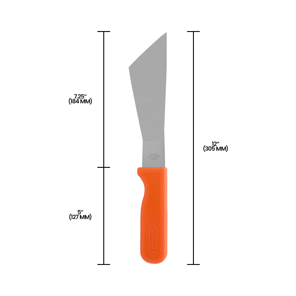 Zenport K115 Crop Harvest Knife, Lettuce Trimmer, 7.25 Inch Stainless Steel Blade, Orange