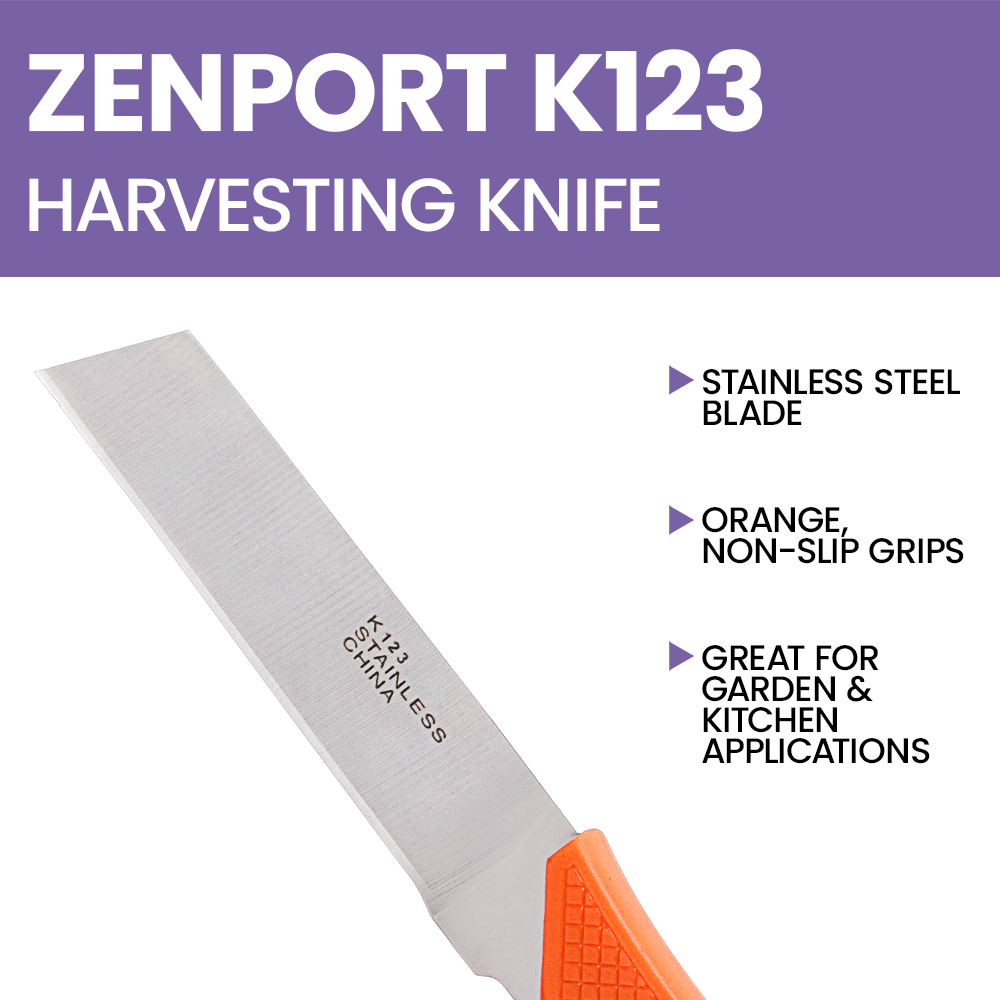 Cuchillo para patatas Zenport K123, hoja de acero inoxidable de 9,5 cm, color naranja