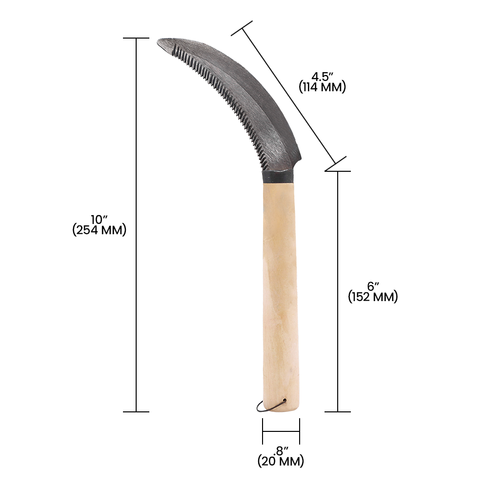 Zenport K201 Harvest Sickle Berry Knife, 4.5 Inch Carbon Steel Blade, Beige