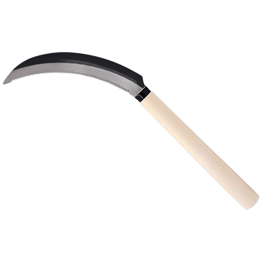 Cuchillo de cosecha Zenport K205, hoz desherbadora con mango de madera y hoja de acero