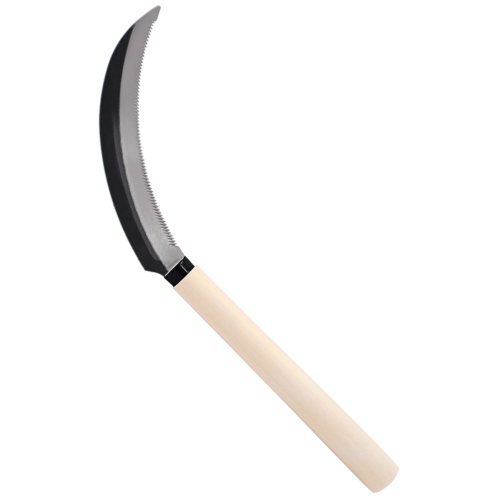 Cuchillo de cosecha Zenport K205, hoz desherbadora con mango de madera y hoja de acero