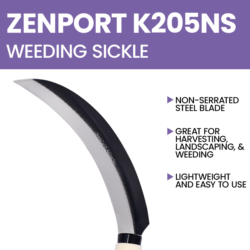 Zenport K205NS Harvest Knife, Wood, 6.5 Inch Carbon Steel Blade, Beige