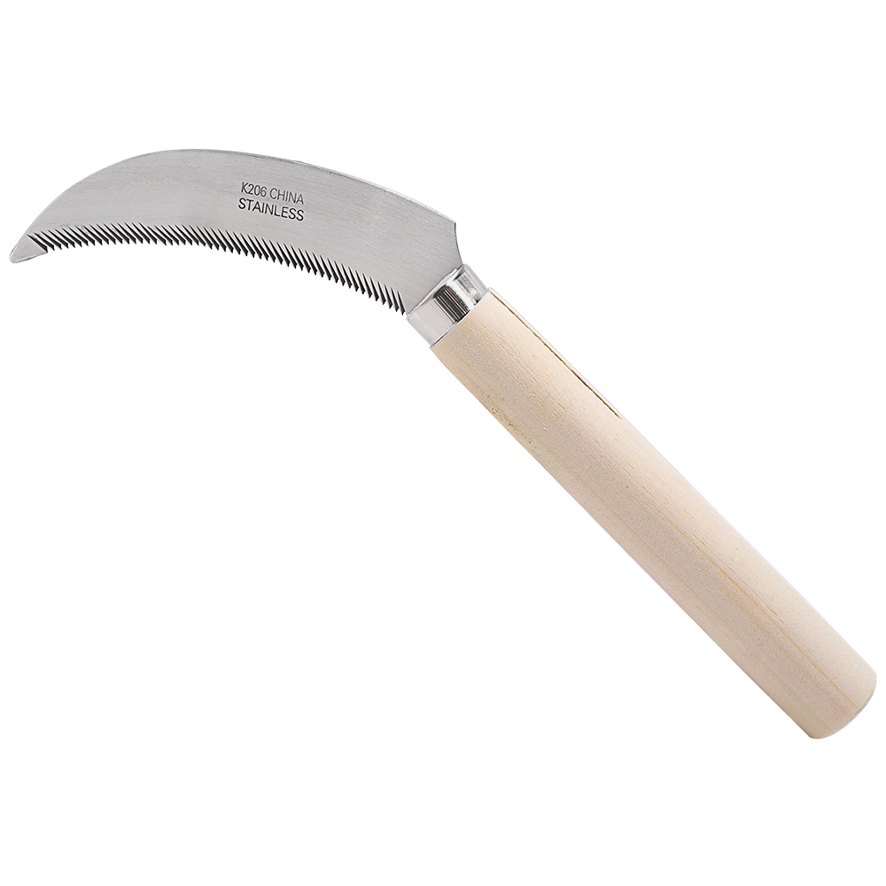Cuchillo para bayas Zenport K206, hoja dentada de acero inoxidable de 4,3 pulgadas, color beige
