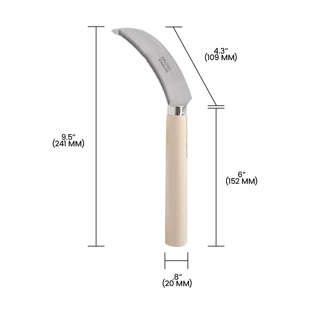 Cuchillo para bayas Zenport K206, hoja dentada de acero inoxidable de 4,3 pulgadas, color beige
