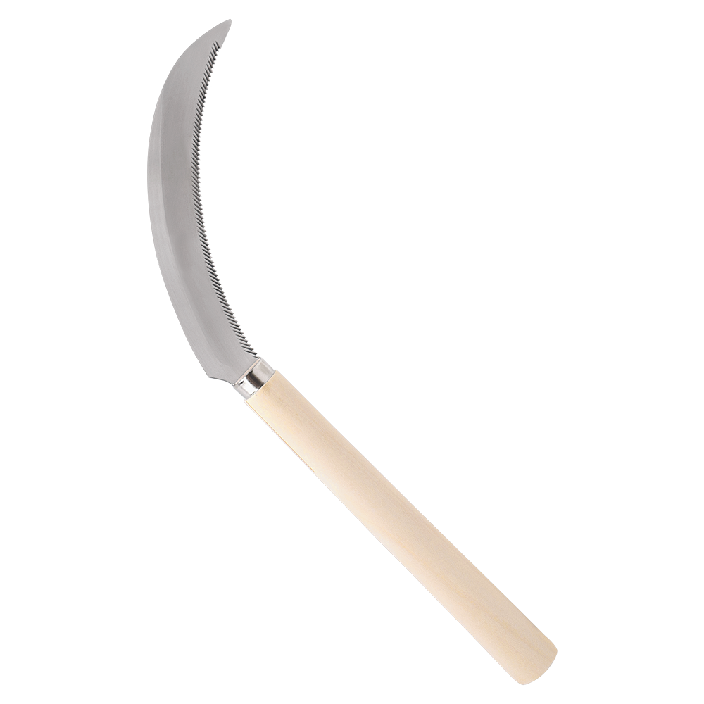 Zenport K208 Harvest Sickle with Wooden Handle, Light Serration, 6.5-Inch Stainless Steel Blade