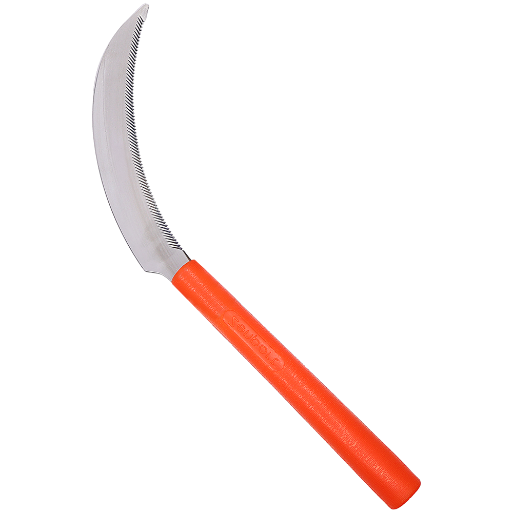 Zenport K208P Harvest Sickle with Plastic Handle, Light Serration, 6.5-Inch Stainless Steel Blade, Orange