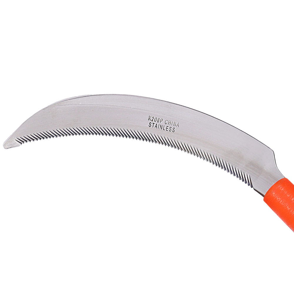 Zenport K208P Harvest Sickle with Plastic Handle, Light Serration, 6.5-Inch Stainless Steel Blade, Orange