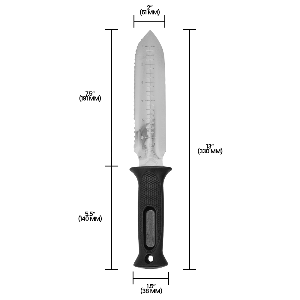 Zenport K247 ZenBori Soil Knife, Serrated, 6 Inch Stainless Steel Blades, Black