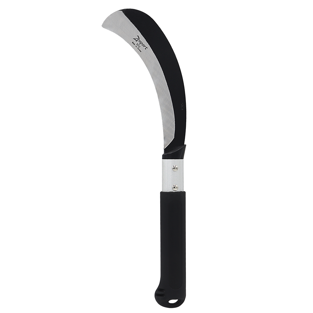 Hoz de cosecha Zenport K312, hoja de 8 pulgadas, hoja de acero al carbono de 8 pulgadas, negro/plateado