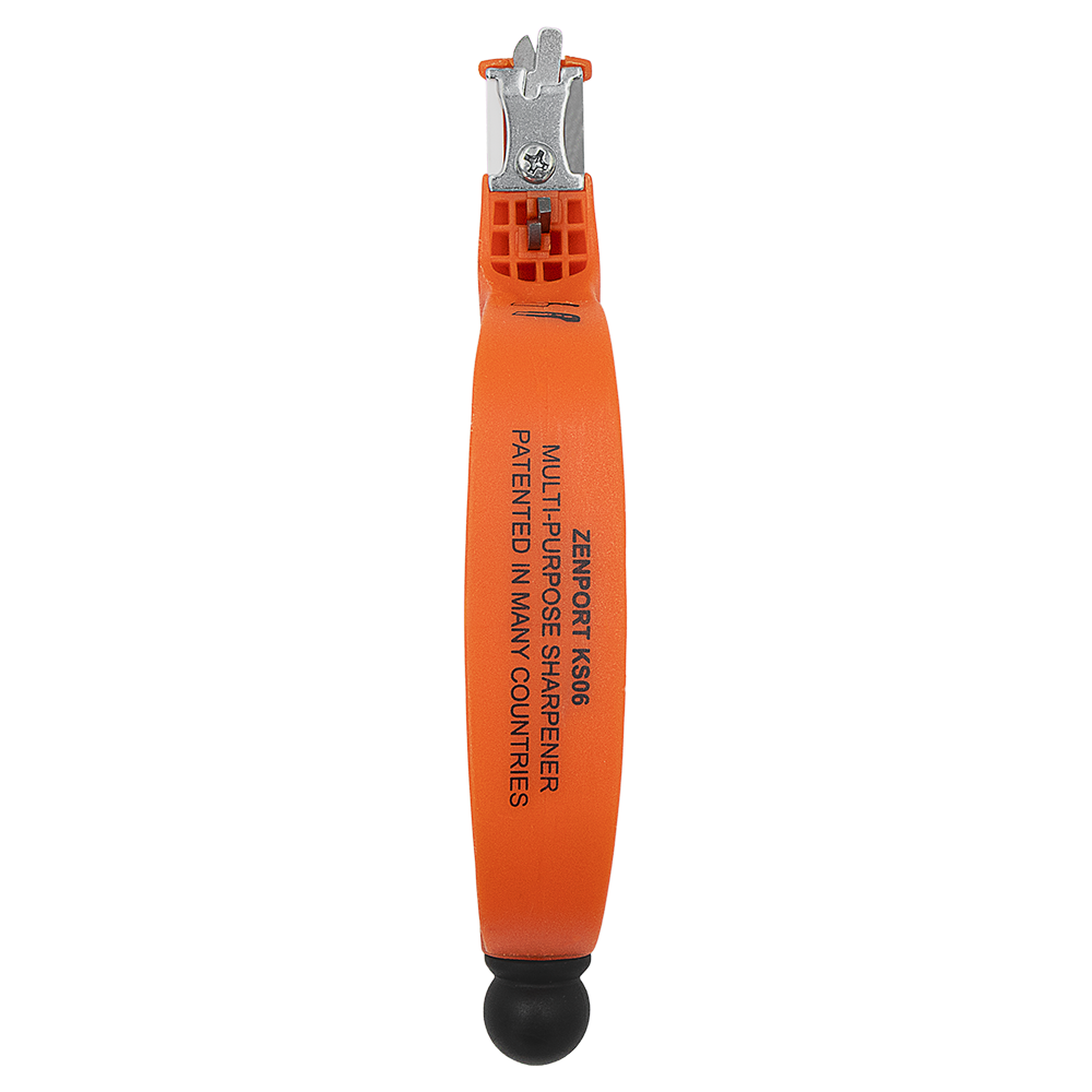 Zenport KS06 6-in-1 Multi-Sharpener for Pruners, Scissors, and Knives, Orange/Black