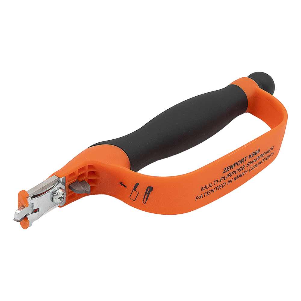 Zenport KS06 6-in-1 Multi-Sharpener for Pruners, Scissors, and Knives, Orange/Black