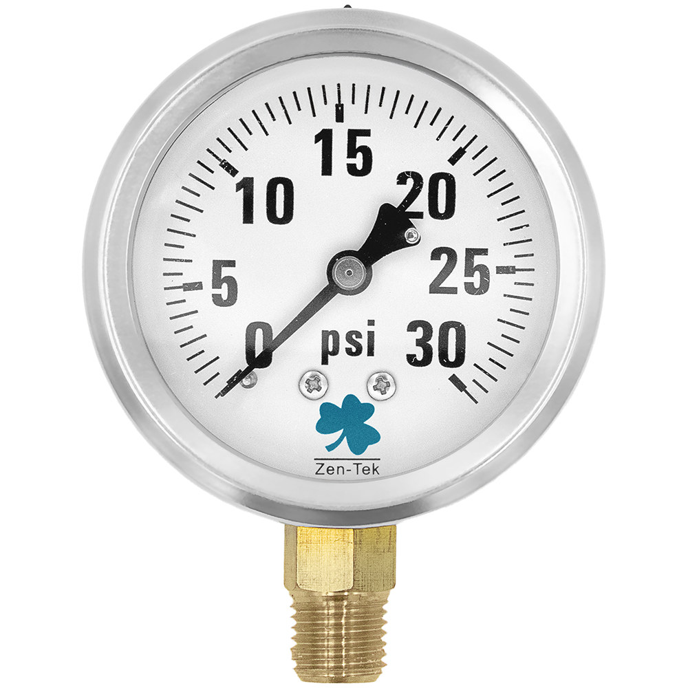 Manómetro de glicerina líquida Zenport LPG30, 30 PSI