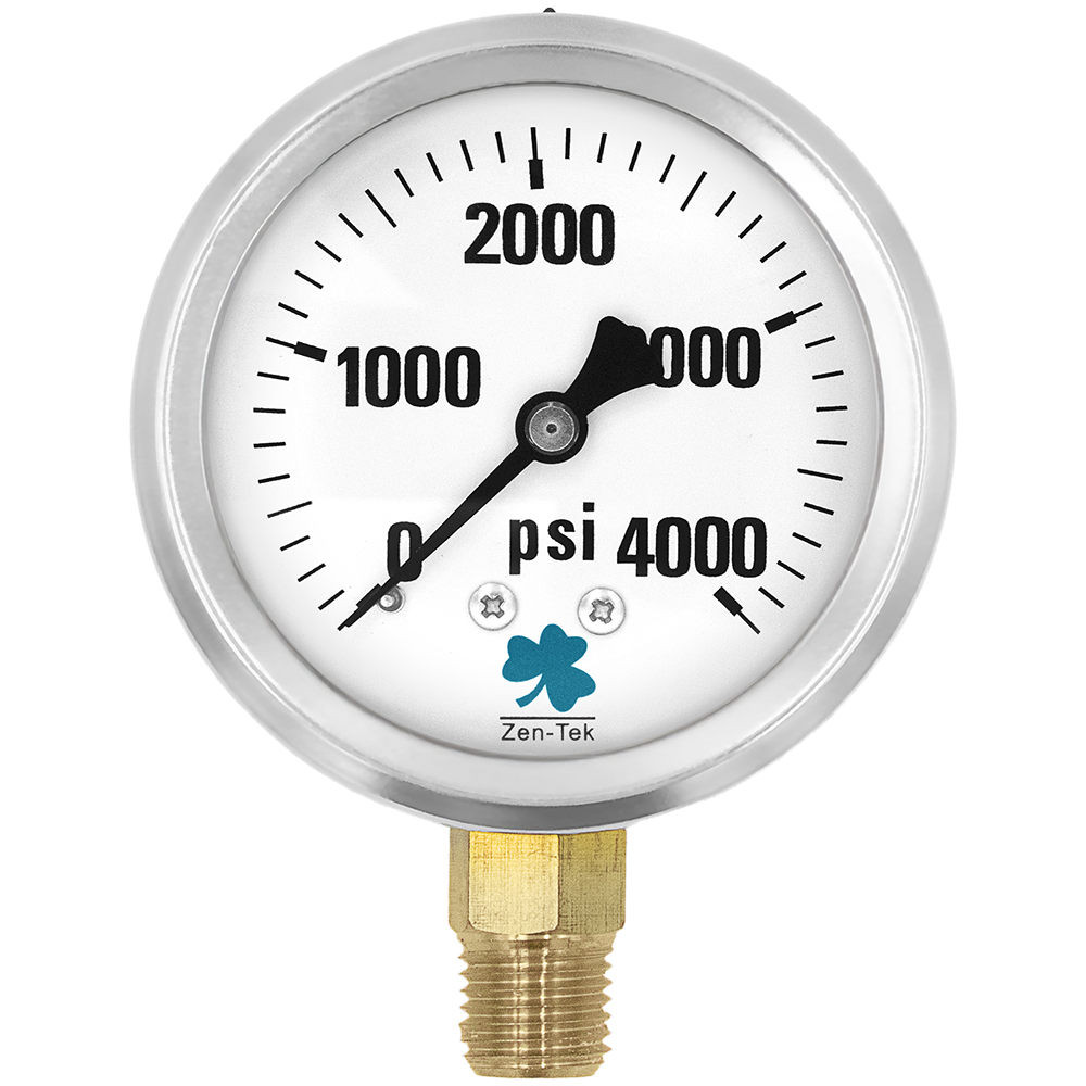 Manómetro Zenport LPG4000 con glicerina líquida (4000 PSI)